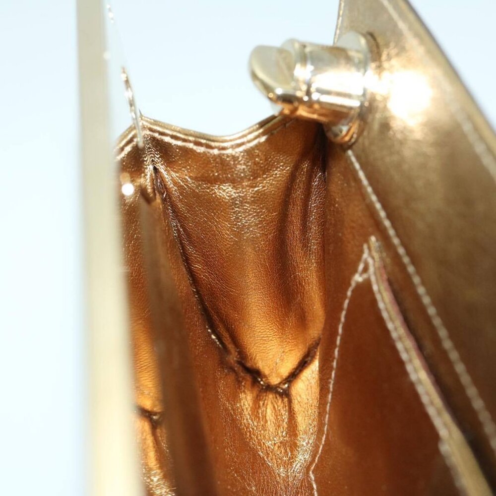 GUCCI Interlocking Clutch Bag Leather Gold - Picture 16 of 16